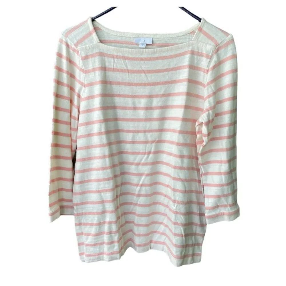J. Jill size S striped relaxed fit 100% cotton top